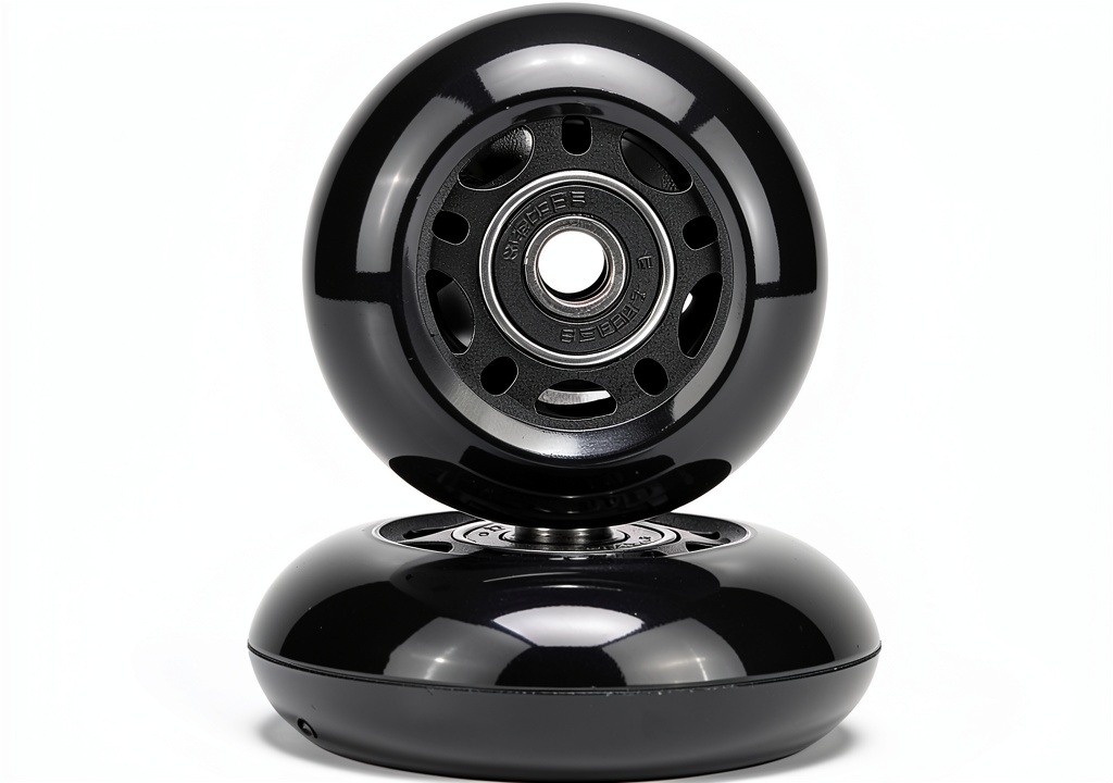 Installing 64mm Inline Skate Wheel AOWESM 24mm Black 82A Hardness ABEC-9 on a wooden desk