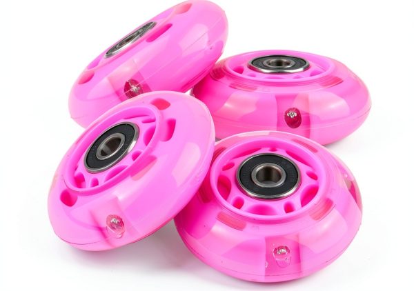 WHEELGOO Pink Inline Skate Wheels 64mm-80mm Flashing PU Replacement-3