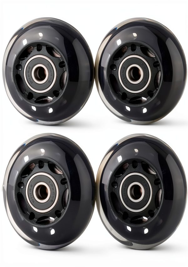 64mm Inline Skate Wheel AOWESM 24mm Black 82A Hardness ABEC-9-3