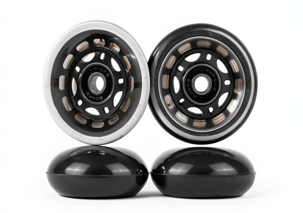 64mm Inline Skate Wheel AOWESM 24mm Black 82A Hardness ABEC-9-1