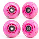 WHEELGOO Pink Inline Skate Wheels 64mm-80mm Flashing PU Replacement-0