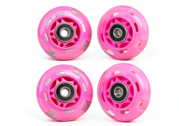 WHEELGOO Pink Inline Skate Wheels 64mm-80mm Flashing PU Replacement-0