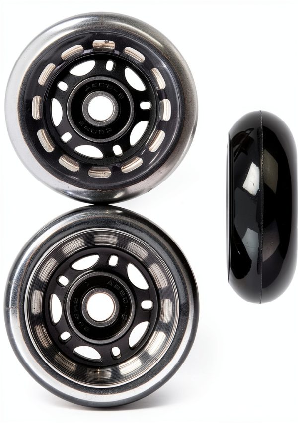 64mm Inline Skate Wheel AOWESM 24mm Black 82A Hardness ABEC-9-5