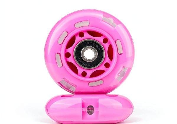 WHEELGOO Pink Inline Skate Wheels 64mm-80mm Flashing PU Replacement-1