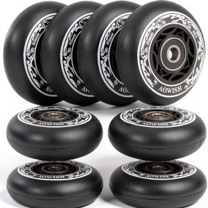 68mm Inline Skate Wheels AOWISH Aggressive Black 8-Pack-0
