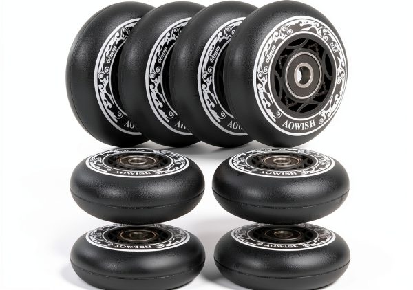 68mm Inline Skate Wheels AOWISH Aggressive Black 8-Pack-0
