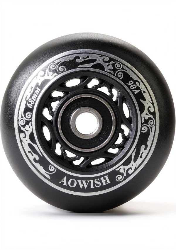 68mm Inline Skate Wheels AOWISH Aggressive Black 8-Pack-4