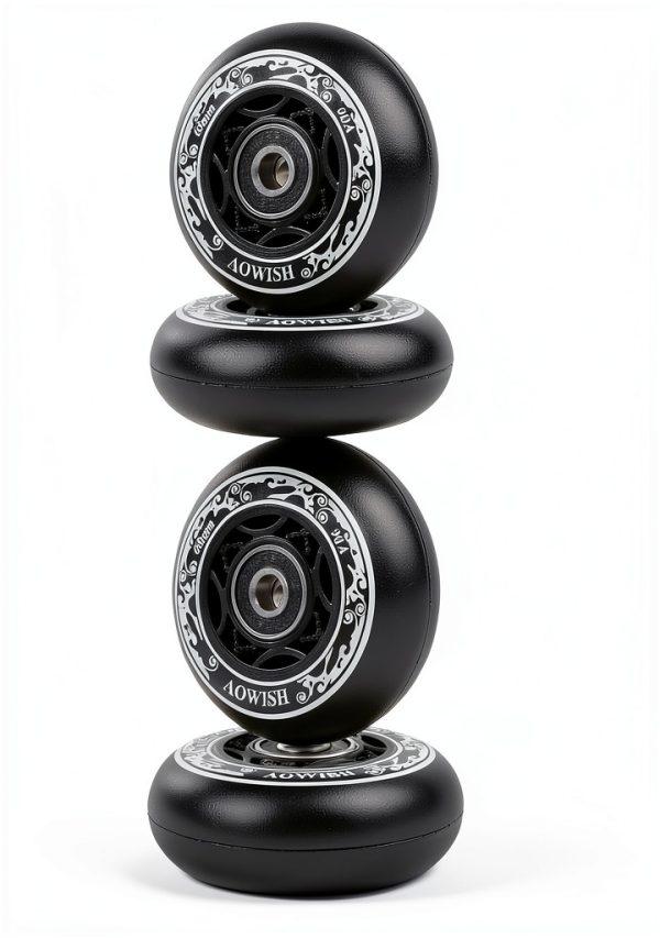 68mm Inline Skate Wheels AOWISH Aggressive Black 8-Pack-2