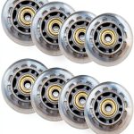 Inline Skate Wheels 64mm Clear ABEC7 Bearings QYIMLI Gray 8 Pack-0