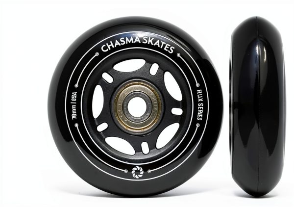Flux 2 76mm RipStik Wheels 85A for Ripsurf Caster Board, RipStik Wave Board, or Crazy Cart Wheels Replacement, 2 Pack with Bearings-1
