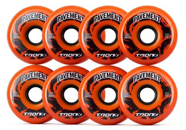 TronX Pavement Hilo 4-76MM/4-80MM 85A Inline Wheels Orange-0