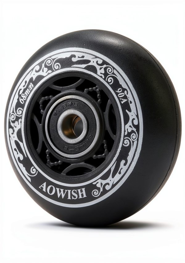 68mm Inline Skate Wheels AOWISH Aggressive Black 8-Pack-6